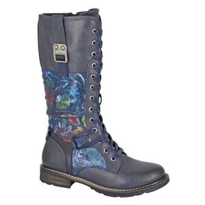 Cipriata Womens/Ladies Floral Calf Boots / Navy